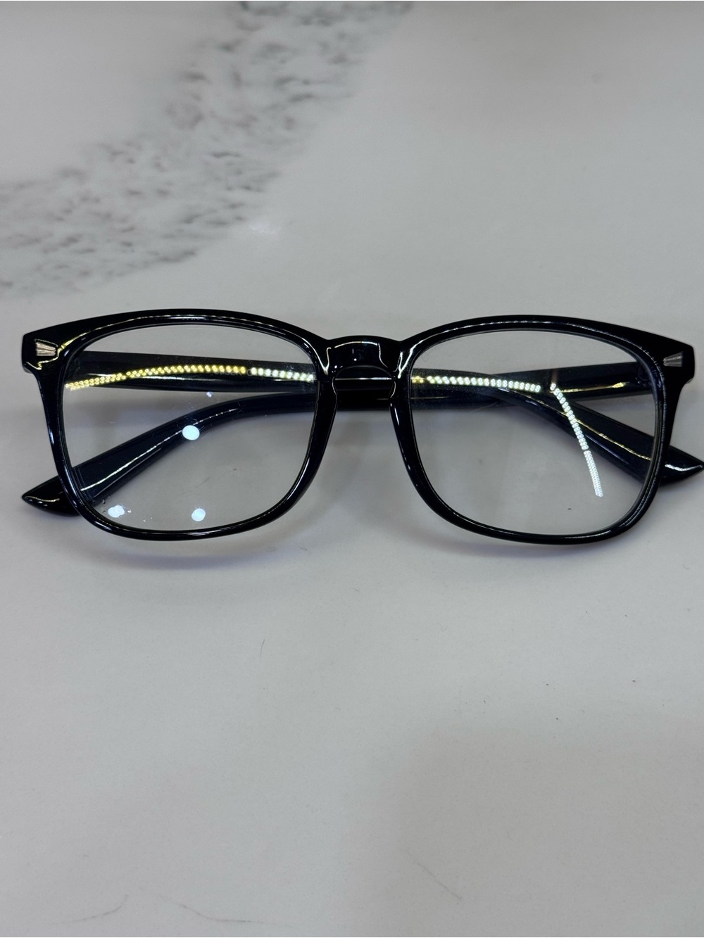 Unisex Black Square Eyeglass Frames - Sleek Everyday Style